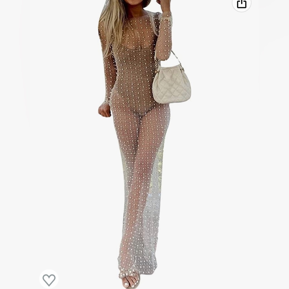 Pearl beaded cover up